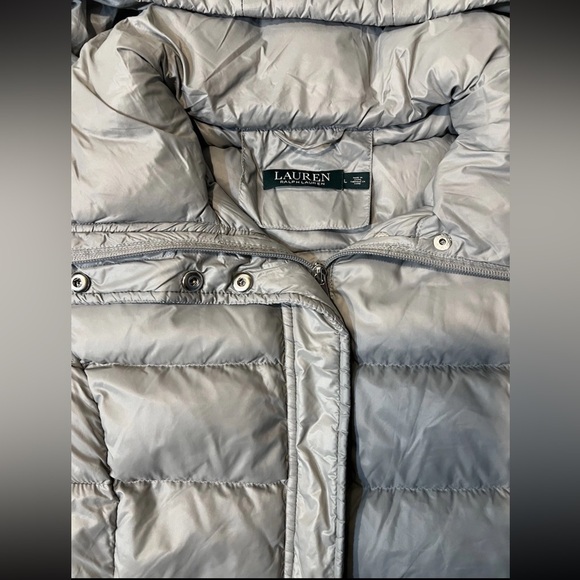 Lauren Ralph Lauren Women's Silver Puffer Coat - Picture 2 of 14